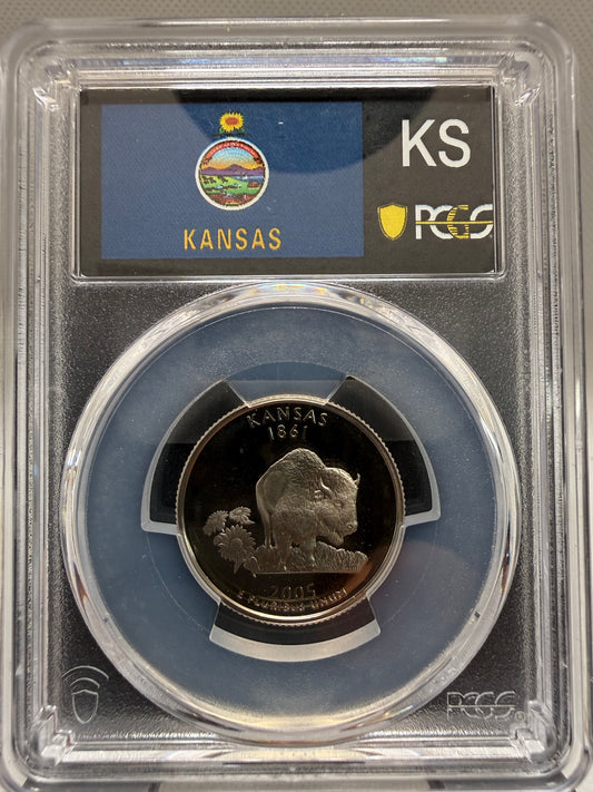 2005-s PCGS pr69 dcam Kansas 25c
