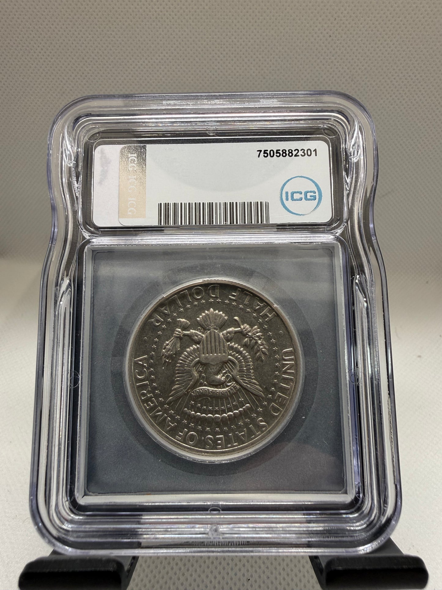 1971 ICG AU58 Kennedy half