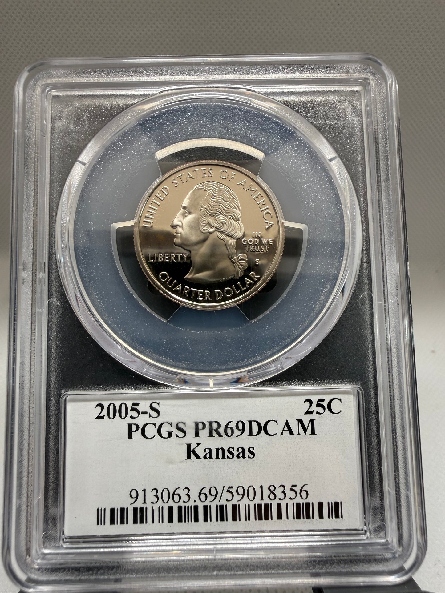 2005-s PCGS pr69 dcam Kansas 25c
