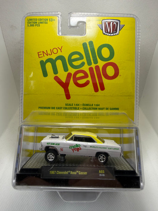 M2 machines mello yellow 1967 Chevrolet nova gasser